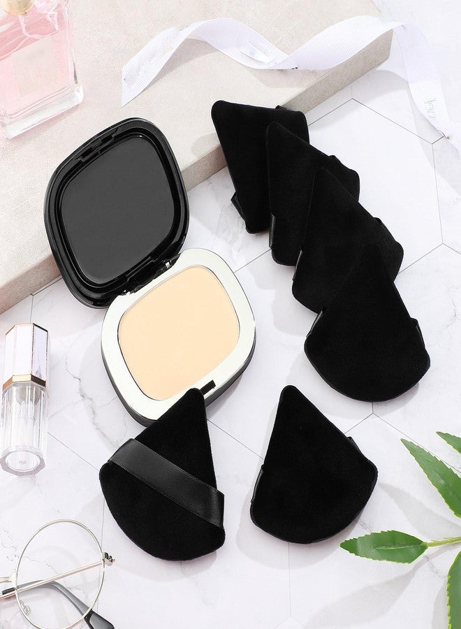 Suclain 48 Pcs Velour Triangle Powder Puff Soft Velour Makeup Puff for Face Powder Makeup Triangle Sponges for Wet and Dry Cosmetic Foundation Loose Mineral Body Tool(Black) - Image 3